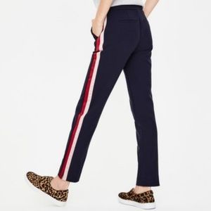 boden womens 16 bristol side stripe ⅞ trousers nav